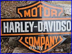 VINTAGE 1954 HARLEY DAVIDSON MOTOR COMPANY PORCELAIN SIGN 24 x 16