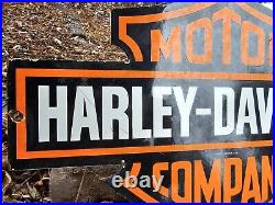 VINTAGE 1954 HARLEY DAVIDSON MOTOR COMPANY PORCELAIN SIGN 24 x 16