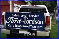 Vintage 59 Ford Fordson Cars Trucks Tractors 2-sided Metal Sign Ih Case