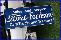 Vintage 59 Ford Fordson Cars Trucks Tractors 2-sided Metal Sign Ih Case