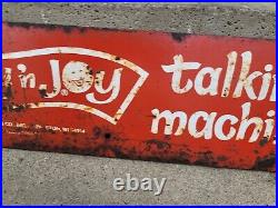 VINTAGE ANTIQUE METAL SIGN ADVERTISING TALKING MACHINE Toy N Joy