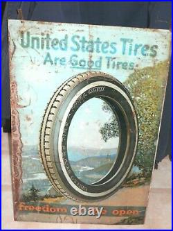 VINTAGE CIRCA 1920'S U. S Royal Tires Gas Sign29 X 19 RARE
