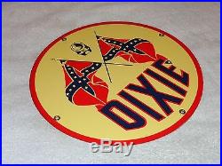 Vintage Dixie Gasoline 11 3/4 Porcelain Gas & Oil Sign! Pump Plate! Lubster Nr
