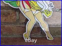 VINTAGE GHOSTBUSTER PORCELAIN DIE-CUT SIGN MOVIE Janine Melnitz 12 X 8