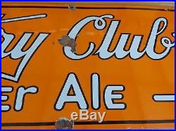 Vintage Golf Country Club Ginger Ale Porcelain/steel Soda Store Display Sign