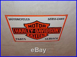 Vintage Harley Davidson Motorcycle Parts & Service 17 Porcelain Gas & Oil Sign