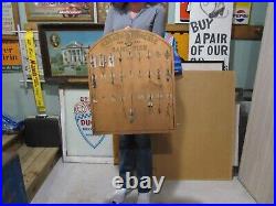 VINTAGE ORIGINAL 1929 1940's MARATHON BAIT CO. DEALER DISPLAY BOARD / SIGN