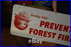 VINTAGE ORIGINAL SMOKEY THE BEAR PREVENT FOREST FIRES SIGN Original DOJ made