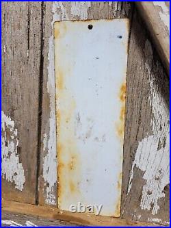 VINTAGE POSTED NO TRESPASSING PORCELAIN SIGN 10x4 PRIVATE PROPERTY GATE PLAQUE