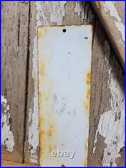 VINTAGE POSTED NO TRESPASSING PORCELAIN SIGN 10x4 PRIVATE PROPERTY GATE PLAQUE