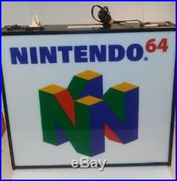 VINTAGE Retro NINTENDO 64 Rare Lighted RETAIL DISPLAY SIGN N64 Video Games