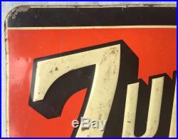 VINTAGE SODA 1951 7up METAL ADVERTISING SIGN RARE USA STOUT SIGN CO ST LOUIS MO