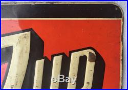 VINTAGE SODA 1951 7up METAL ADVERTISING SIGN RARE USA STOUT SIGN CO ST LOUIS MO