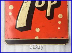 VINTAGE SODA 1951 7up METAL ADVERTISING SIGN RARE USA STOUT SIGN CO ST LOUIS MO