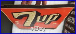 VINTAGE SODA 1951 7up METAL ADVERTISING SIGN RARE USA STOUT SIGN CO ST LOUIS MO