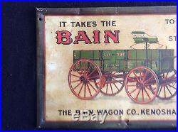 Vintage Tin Litho Advertising Sign Bain Wagon Company