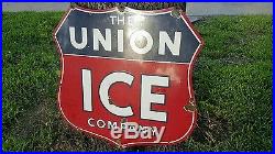 VINTAGE UNION ICE Company Porcelain Sign. No reserve