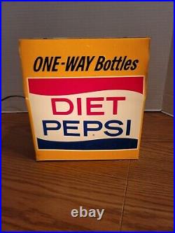 (VTG) 1960s Diet Pepsi Soda Plastic 6 Pack Light Up Advertising Sign