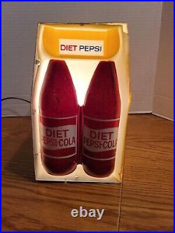 (VTG) 1960s Diet Pepsi Soda Plastic 6 Pack Light Up Advertising Sign