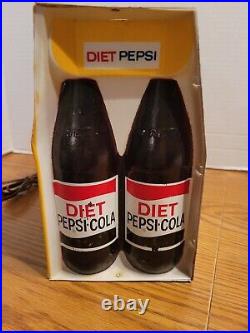 (VTG) 1960s Diet Pepsi Soda Plastic 6 Pack Light Up Advertising Sign