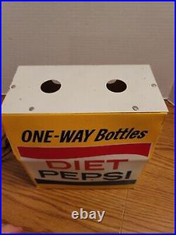 (VTG) 1960s Diet Pepsi Soda Plastic 6 Pack Light Up Advertising Sign