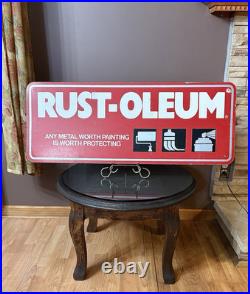 VTG LARGE Rust-oleum Paint Display SIGN Store Advertising Rustoleum Double Sided VTG LARGE Rust-oleum Paint Display SIGN Store Advertising Rustoleum Double Sided