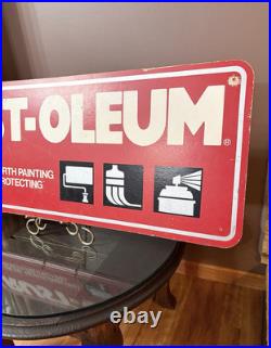 VTG LARGE Rust-oleum Paint Display SIGN Store Advertising Rustoleum Double Sided VTG LARGE Rust-oleum Paint Display SIGN Store Advertising Rustoleum Double Sided