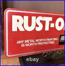 VTG LARGE Rust-oleum Paint Display SIGN Store Advertising Rustoleum Double Sided VTG LARGE Rust-oleum Paint Display SIGN Store Advertising Rustoleum Double Sided