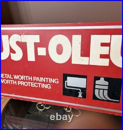 VTG LARGE Rust-oleum Paint Display SIGN Store Advertising Rustoleum Double Sided VTG LARGE Rust-oleum Paint Display SIGN Store Advertising Rustoleum Double Sided