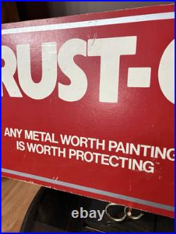 VTG LARGE Rust-oleum Paint Display SIGN Store Advertising Rustoleum Double Sided VTG LARGE Rust-oleum Paint Display SIGN Store Advertising Rustoleum Double Sided