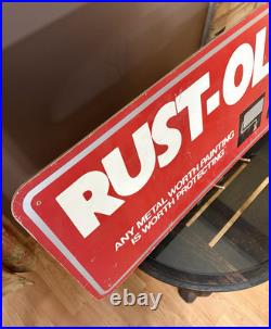 VTG LARGE Rust-oleum Paint Display SIGN Store Advertising Rustoleum Double Sided VTG LARGE Rust-oleum Paint Display SIGN Store Advertising Rustoleum Double Sided
