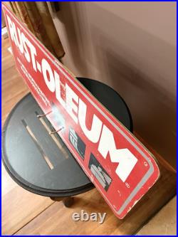 VTG LARGE Rust-oleum Paint Display SIGN Store Advertising Rustoleum Double Sided VTG LARGE Rust-oleum Paint Display SIGN Store Advertising Rustoleum Double Sided