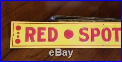 VTG Original 1930's RED SPOT CIGARS Embossed Tin Tacker Sign Tobacco Advertising