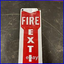 VTG Porcelain FIRE EXTINGUISHER Original Safety Advertising Sign Down Arrow SSP