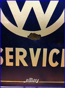 VW Service Porcelain Metal Sign Rare Vintage Genuine Original 60s Volkswagen
