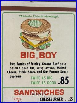 Very RARE Vintage'60s FRISCHS Bob's BIG BOY Burger Advertisement SIGNS HTF Very RARE Vintage'60s FRISCHS Bob's BIG BOY Burger Advertisement SIGNS HTF