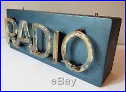Very rare vintage neon radio sign original 30's GRAND