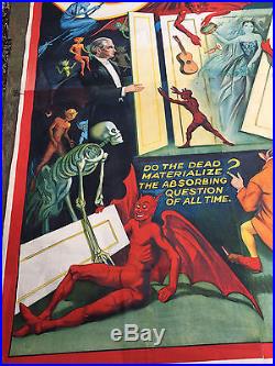 Vintage 1920's canvas Carter the Great 80x106 Dead Materalize Magic poster