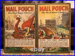 Vintage 1920s/1930s Original MAIL POUCH TOBACCO Cardboard Advertising Signs