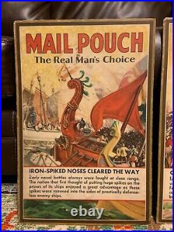 Vintage 1920s/1930s Original MAIL POUCH TOBACCO Cardboard Advertising Signs