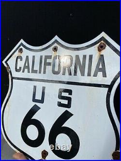 Vintage 1927 California Auto Association Porcelain Sign Route 66 Highway Gas Oil