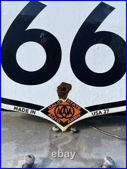 Vintage 1927 California Auto Association Porcelain Sign Route 66 Highway Gas Oil