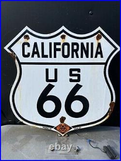 Vintage 1927 California Auto Association Porcelain Sign Route 66 Highway Gas Oil