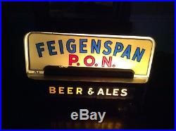 Vintage 1930's FEIGENSPAN Beer Lighted ROG Back Bar Sign Price Brothers Display