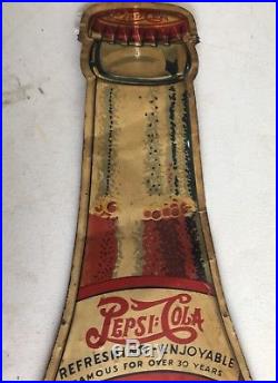 Vintage 1930's Pepsi Cola 5c Double Dot Soda Pop Bottle 45 Metal Sign
