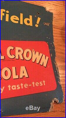 Vintage 1930s 40s Royal Crown RC Cola Soda Nehi Sign Football Nice Patina