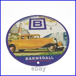 Vintage 1933 Barnsdall Refinery Porcelain Enamel Gas & Oil Garage Man Cave Sign