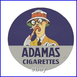 Vintage 1934 Adamas Cigarettes Porcelain Enamel Gas & Oil Garage Man Cave Sign