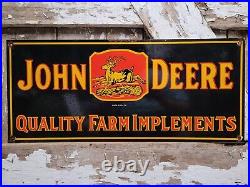 Vintage 1934 John Deere Porcelain Sign Farming Tractor Equipment Sales 24dealer