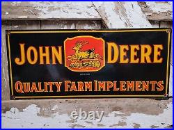 Vintage 1934 John Deere Porcelain Sign Farming Tractor Equipment Sales 24dealer